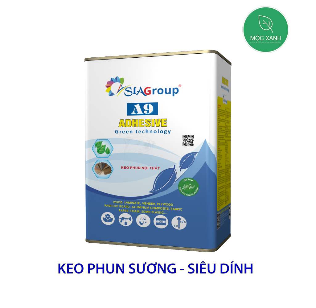 Keo phun dán gỗ công nghiệp Asia A9 (Lon 4L)