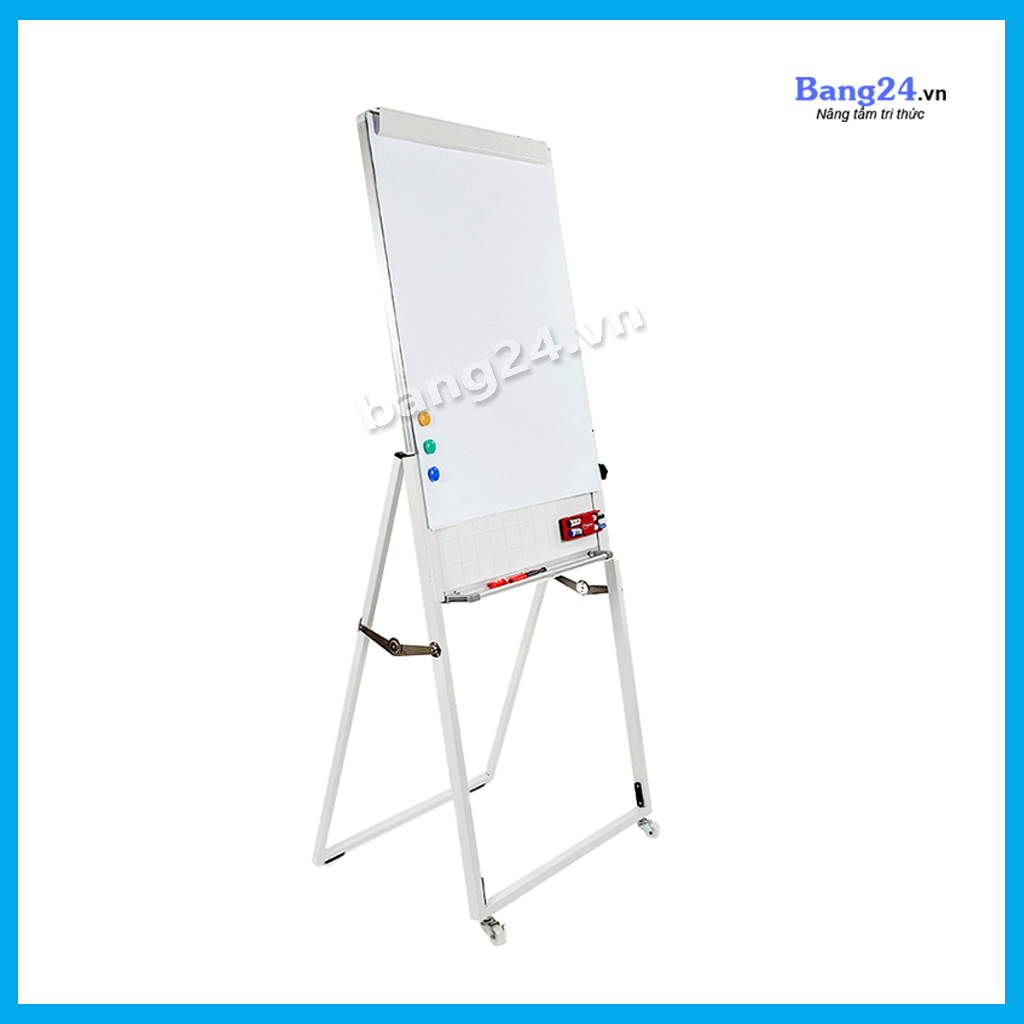 Bảng Flipchart Chân Gấp - White Board; KT: 0,6x1,0m (Tặng kèm 1 khay để bút, 1 bút dạ, 1 xóa bảng, 6 viên nam châm và 10 tờ giấy A1)