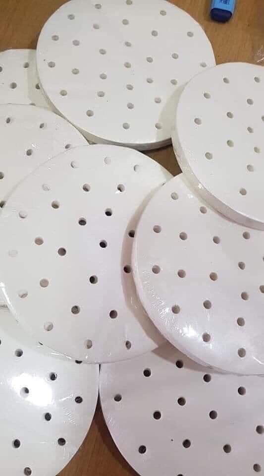 (Hàng Loại Tốt) Giấy Nến Tròn Đục Lỗ Size 23cm Dùng Để Lót Nồi Chiên Không Dầu Chống Dính, Hút Dầu Thừa Hiệu Quả, Giấy Dai, Dày - Set 100 Tờ