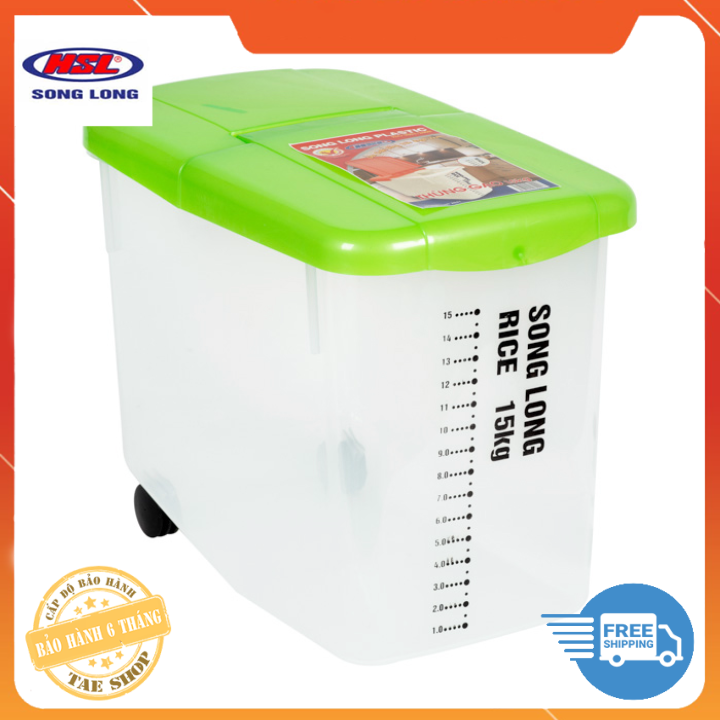 Thùng Đựng Gạo 15Kg Song Long 2041 Có Bánh Xe