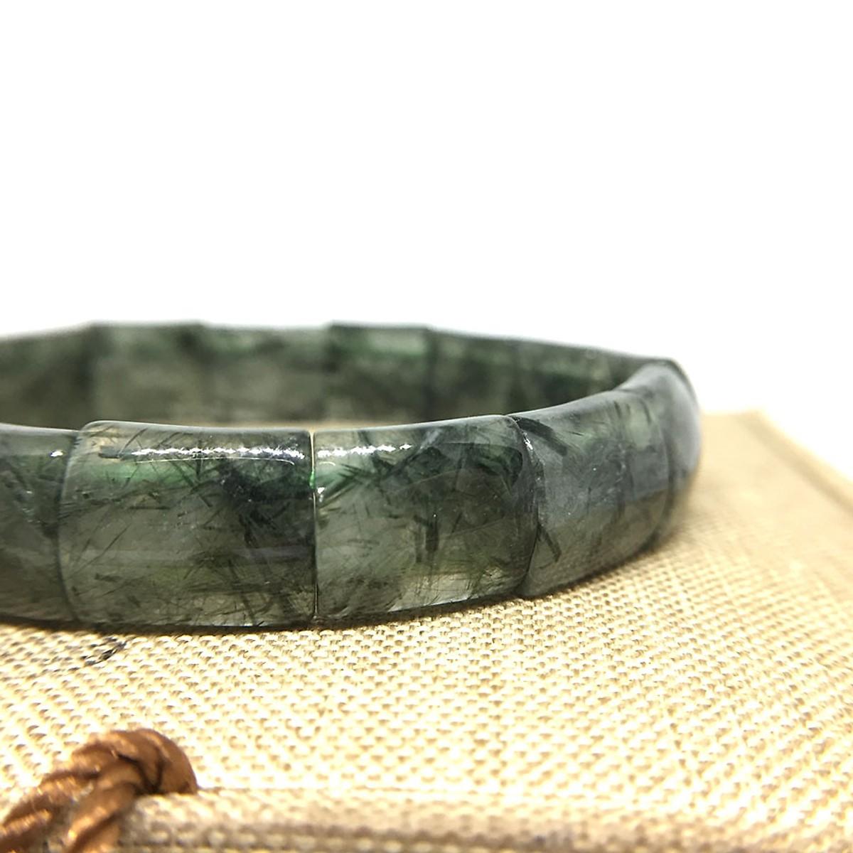 Vòng thạch anh tóc xanh bảng 12x15mm