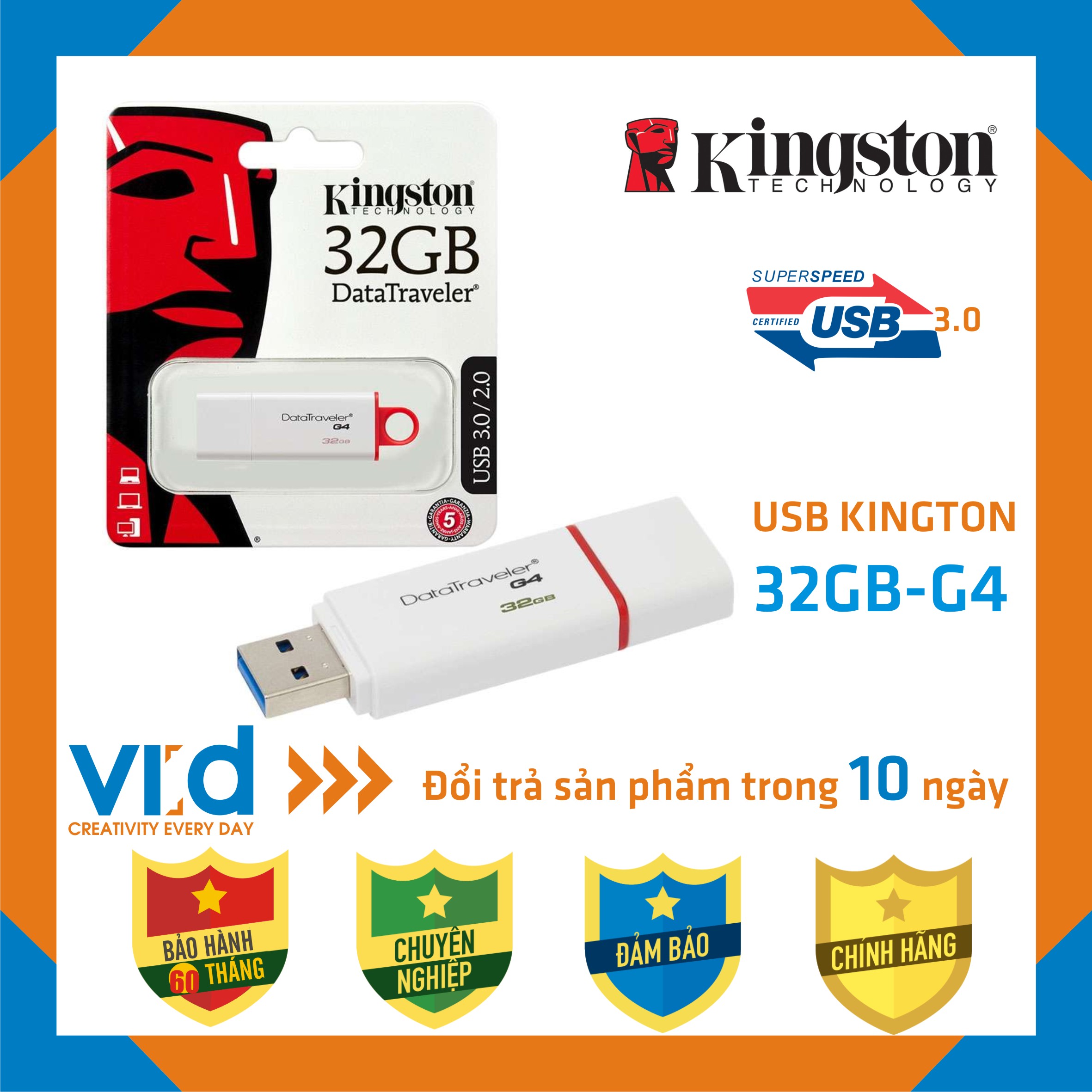 USB King.Ston 3.0 DataTraveler G4-32GB - Bảo hành 60 tháng !!!