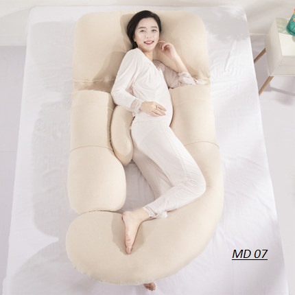 Gối ôm cho bà bầu chống mỏi lưng có thể tháo rời ( Màu da )