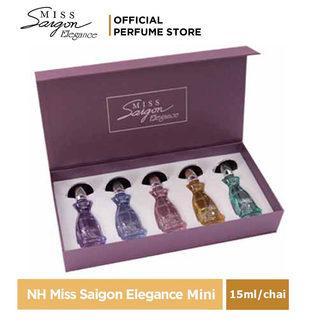 [HCM]Bộ nước hoa Miss Saigon Elegance 15ml (5 chai)