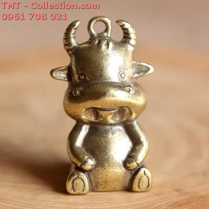 [HCM]Tượng đồng móc khóa con trâu cute kích thước 3x21x15cm màu đồng - SP001518