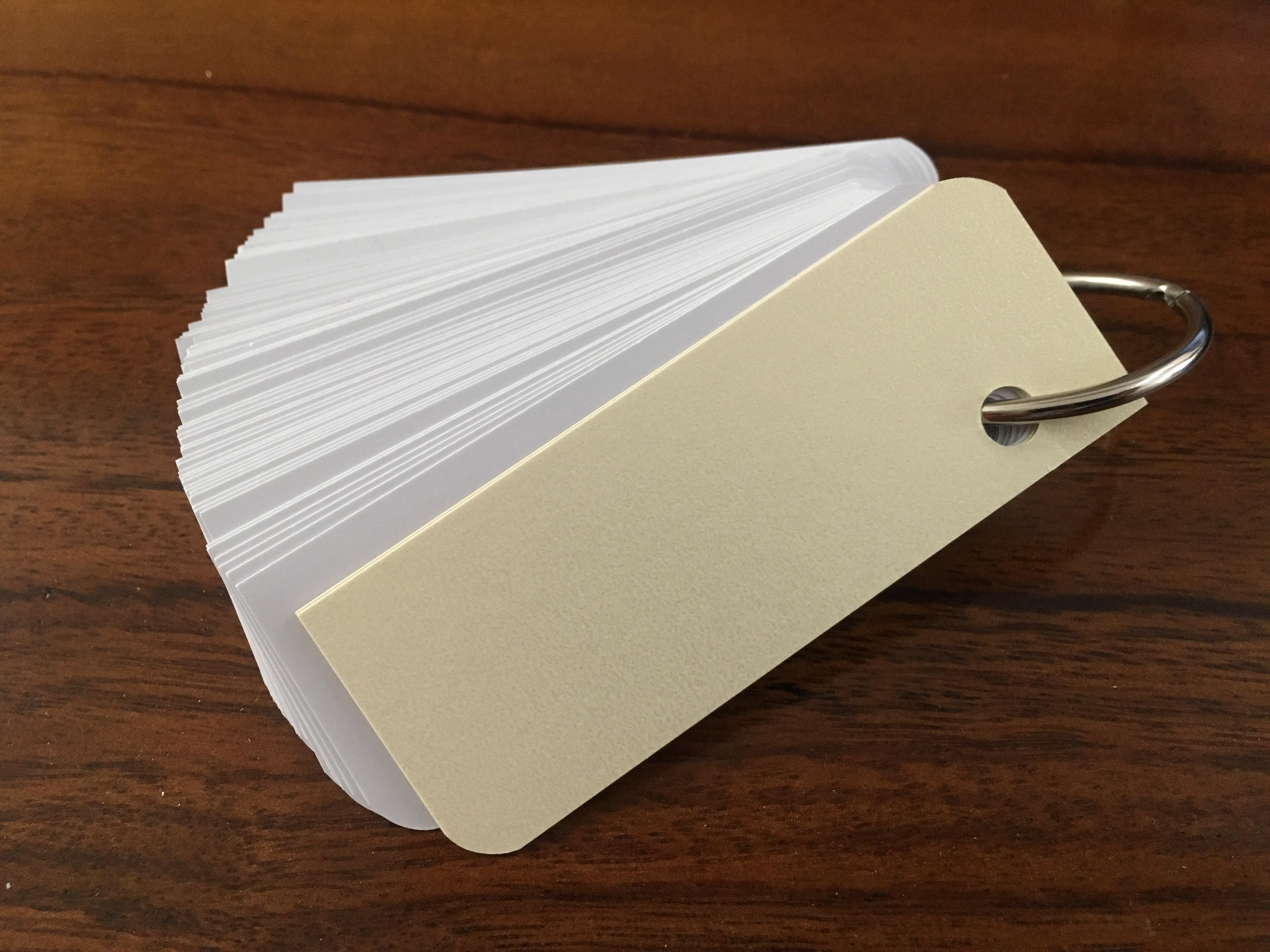 [HCM]100 thẻ flashcard trắng siêu dày tặng kèm khoen inox + bìa cứng dày học ngoại ngữ