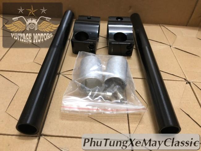 GHI ĐÔNG XE MÁY CLIP ON ĐỘ CAFE RACER - Ghi đông clipon độ Cafe racer nhôm cnc kích thước 30mm đen