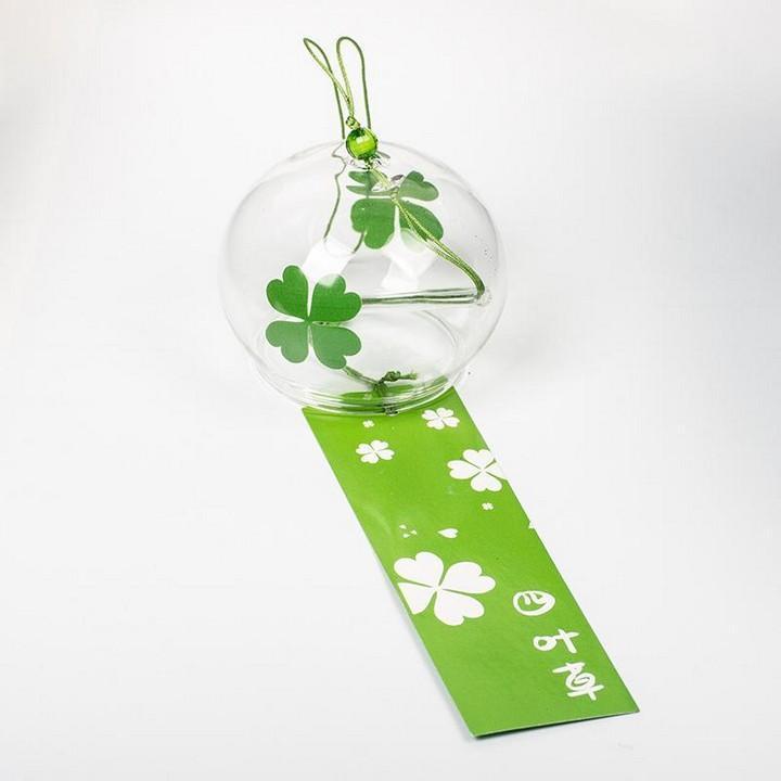 Chuông gió thủy tinh Furin mẫu Bốn Lá pha lê quà tặng Nhật Bản trang trí bàn học trang trí nhà cửa đẹp