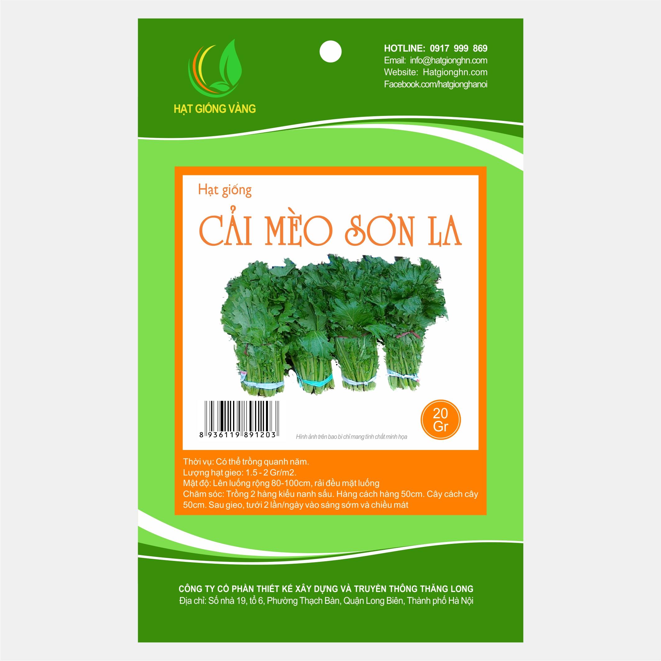 Combo 2 goi Hạt giống rau Cải mèo Sơn La Golden Seeds 20G