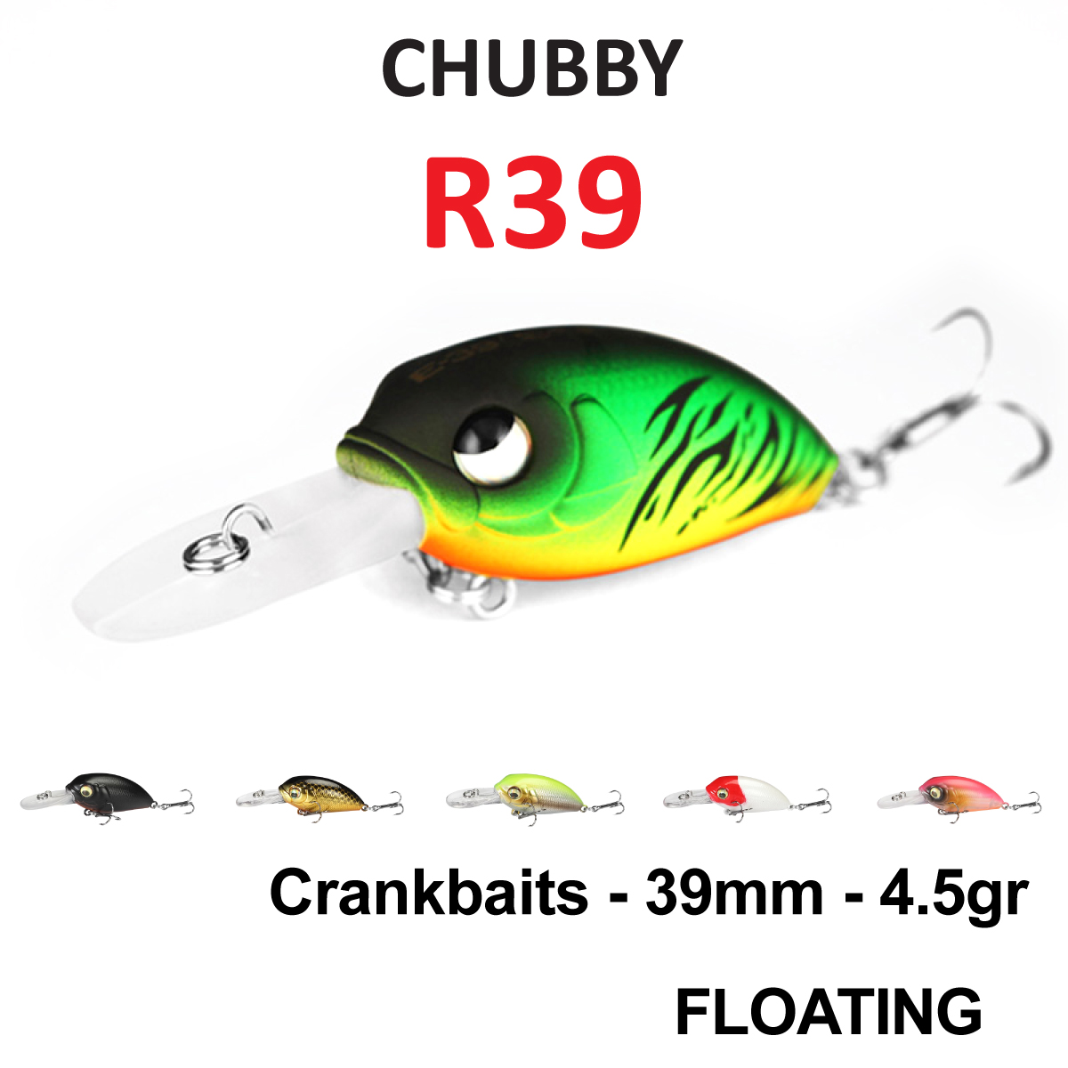 Mồi chubby r39 siêu rẻ - mồi câu lure ul chuyên cá trápchẽmlóc - cá suối