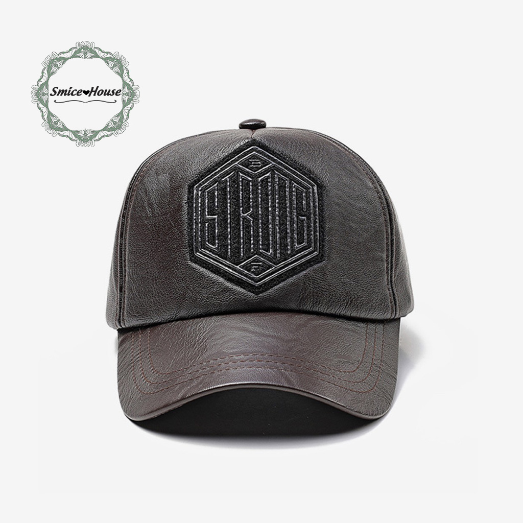 Nón lưỡi trai nam thu đông mũ da retro thời trang cao cấp dành cho người trung niên có lót nhung/ mũ lưỡi trai chống nắng hợp thời trang kèm hộp đựng