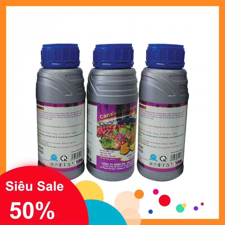 [HCM]Phân bón Canxi Bo Magiê (Combo 3 chai mỗi chai 500ml đậm đặc) CanxiBo Magiê phân hóa mầm hoa ra hoa đồng loạt dưỡng hoa tăng tỷ lệ đậu trái. Giảm thiểu rụng trái non. Chống sượng ngọt trái màu vỏ đẹp mượt sáng da.