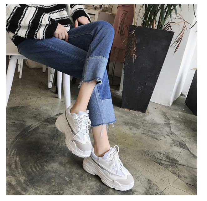 Giày Nữ - Giày Sneaker Nữ Kiểu Dáng Thể Thao Đế Độn Phối Màu Cá Tính CG256