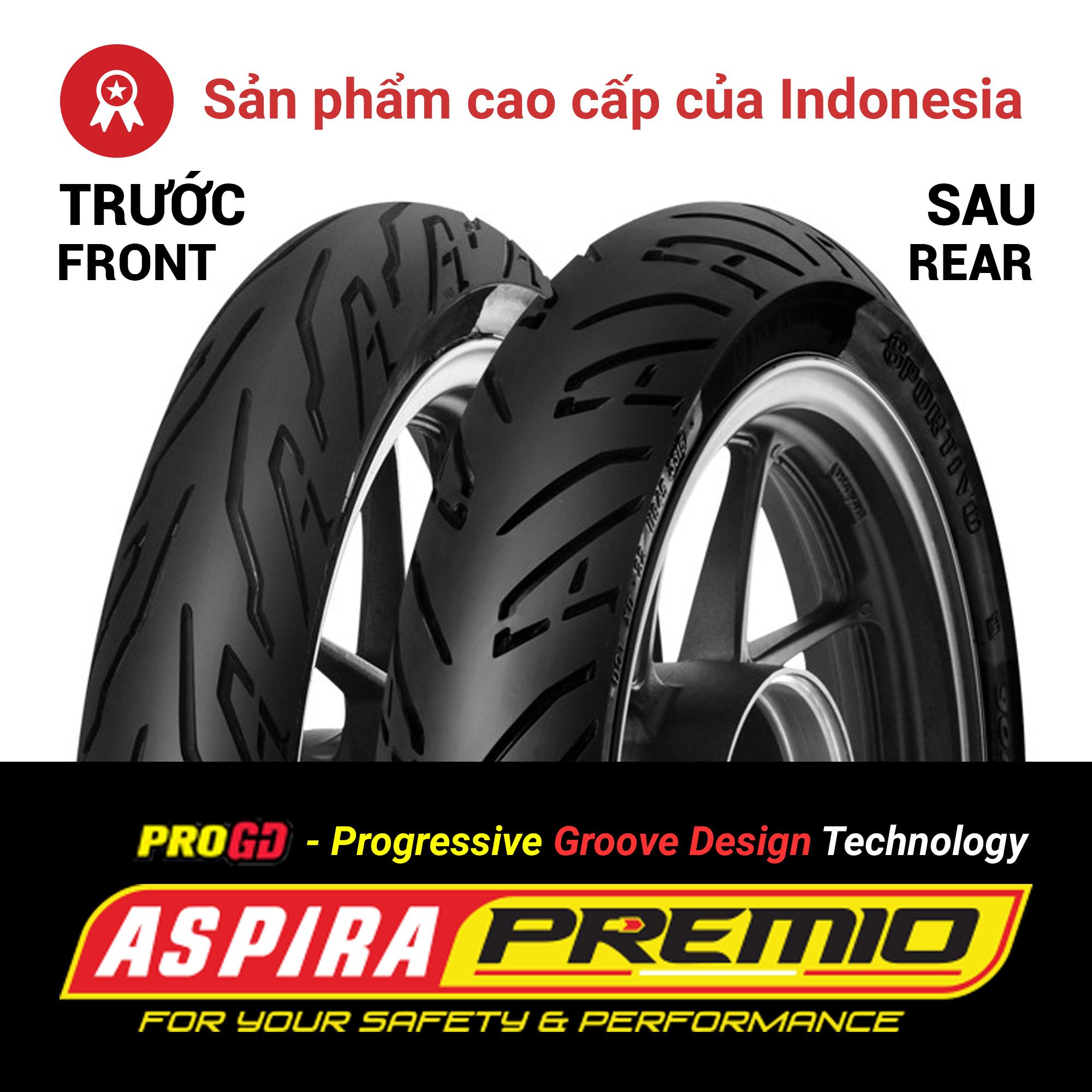[HCM]Thay cặp lốp (vỏ) trước 90/80-17 TL + sau 130/70-17 TL Aspira Premio Sportivo cho xe côn tay phân khối nhỏ (PKN) Honda Winner độ bánh - Combo 02 lốp (vỏ)