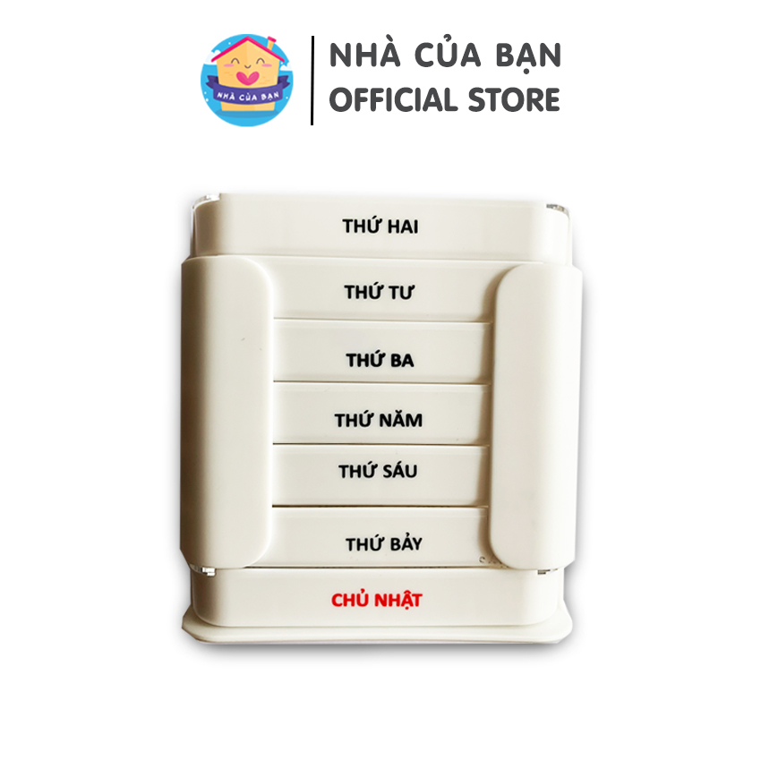 Hộp chia thuốc 7 ngày tiện lợi Tashuan TS-5317 4 ngăn sáng trưa chiều tối thiết kế thông minh dùng hàng ngày[Mẫu mới 2020 bản tiếng việt] có thể tách ra mang đi làm du lịch màu trắng. Hàng Việt Nam chất lượng cao