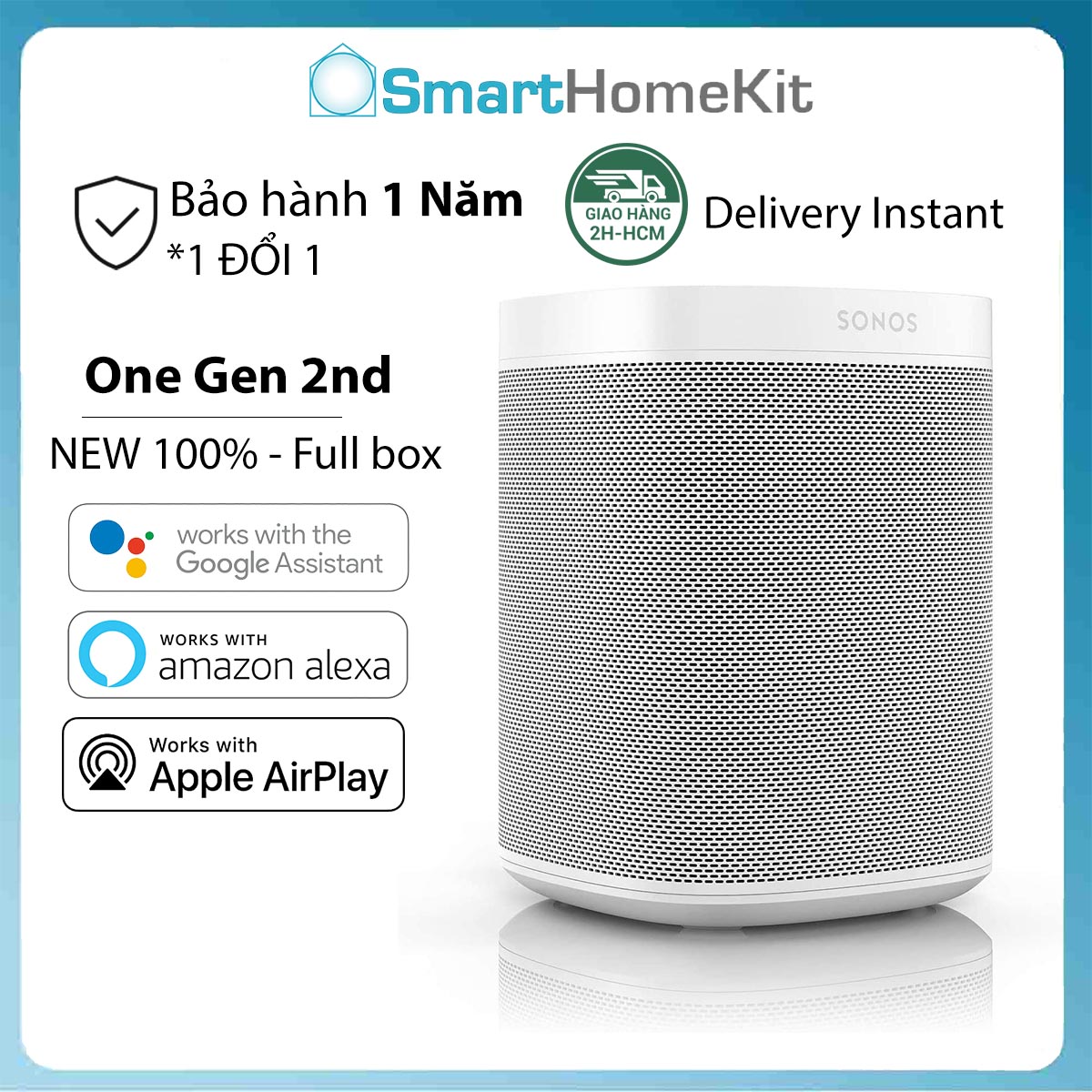 Loa thông minh Sonos One Gen 2 - Full Box - New 100% Hàng Chính Hãng