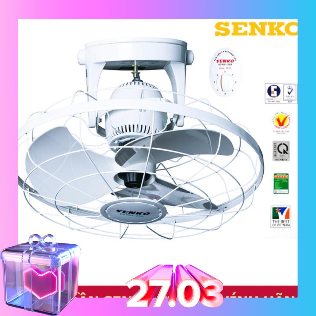 [HCM]Quạt trần đảo SenKo TD105 - 3 tốc gió Toàn bộ quạt được làm từ nhựa cao cấp có 3 cánh quạt  sải cánh 40cm tạo sức gió mạnh.(N005)