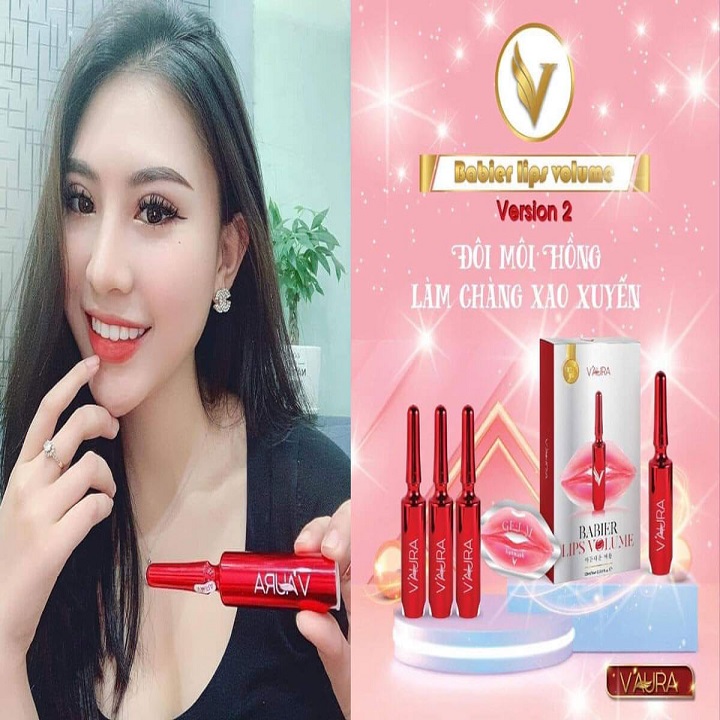 1 Cấy môi vaura, Son cấy màu môi babier lips volume - Giúp môi hồng k cần phun xăm