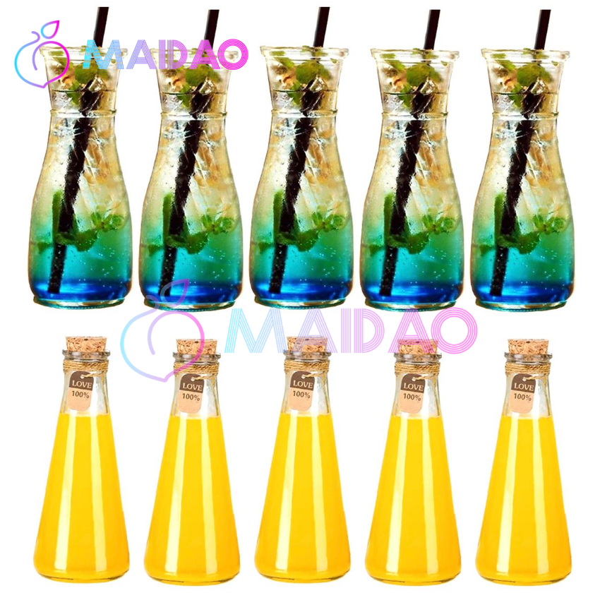 [HCM]Combo 10 chai thuỷ tinh trà sữa như hình 350ml KN-T400