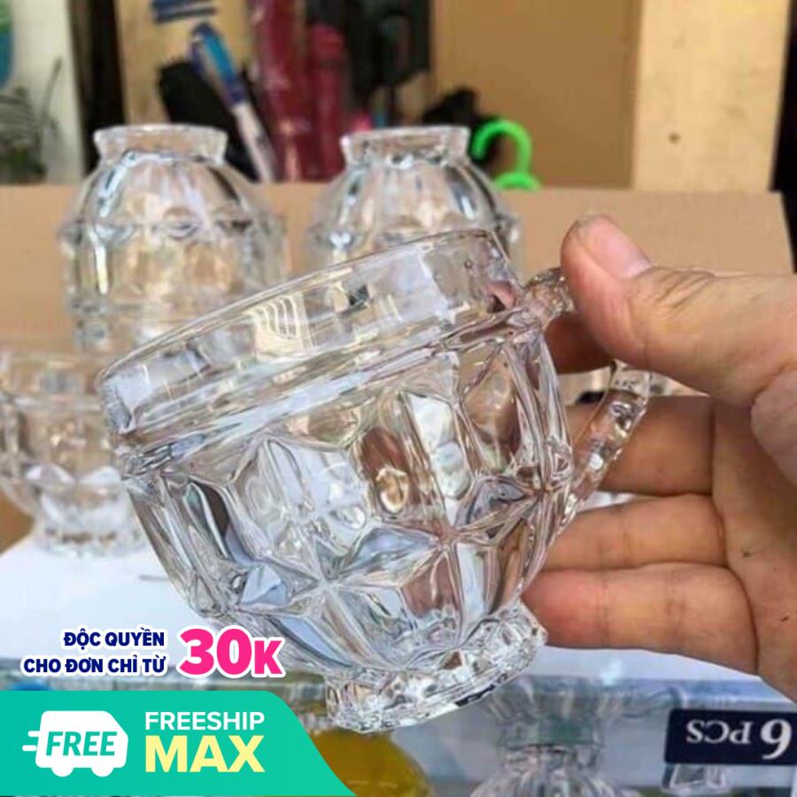 Bộ 6 ly thủy tinh cao cấp tay cầm