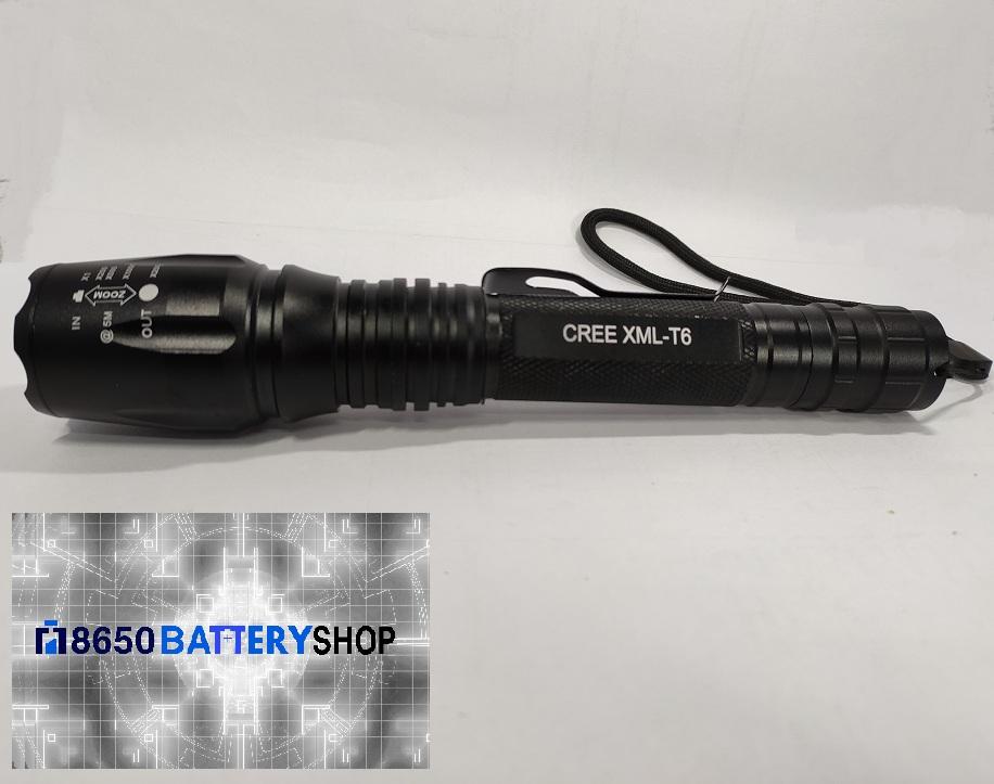 Đèn pin led siêu sáng xml t6 - tặng sạc và pin sạc
