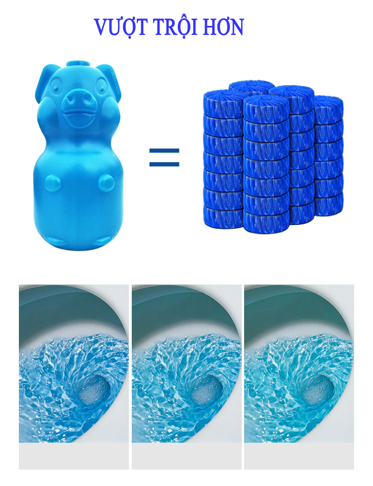 Chai sáp thơm thả bồn cầu diệt khuẩn khử mùi tạo hương hình con heo- lọ thả bồn cầu hình con heo hàn quốc- Viên khử tẩy bồn cầu diệt khuẩn khử mùi nhanh - viên tẩy toilet khử mùi, diệt khuẩn