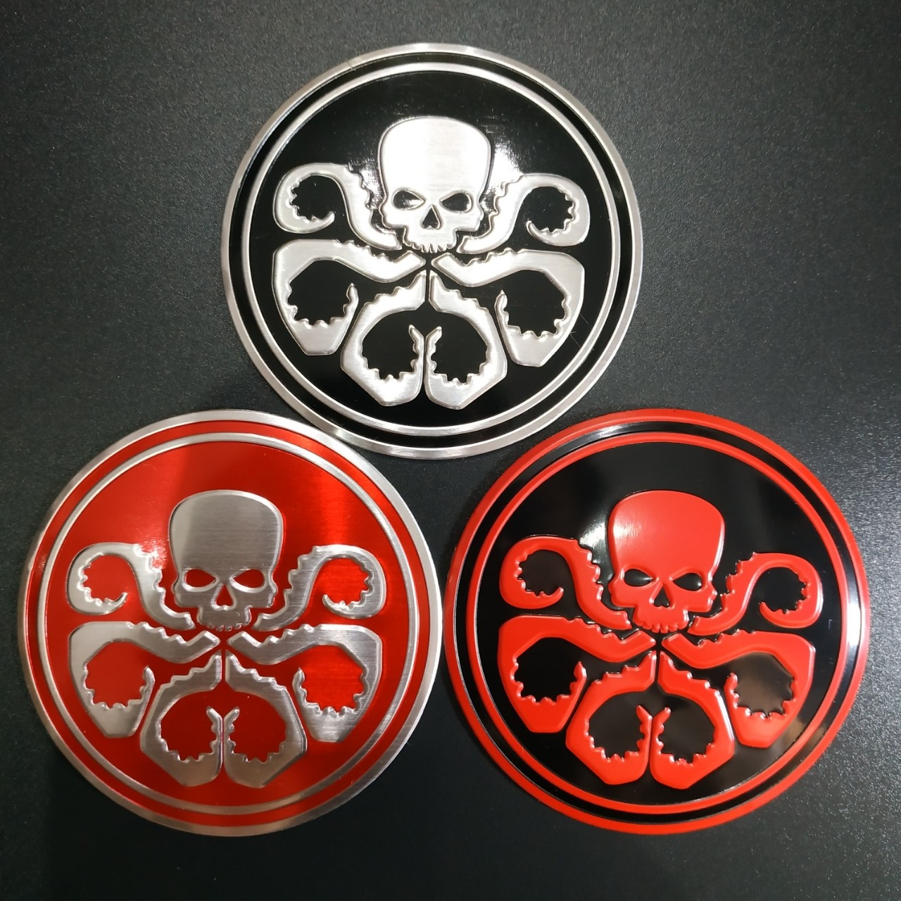 Tem nhôm dán xe HYDRA marvel tròn 7.5cm
