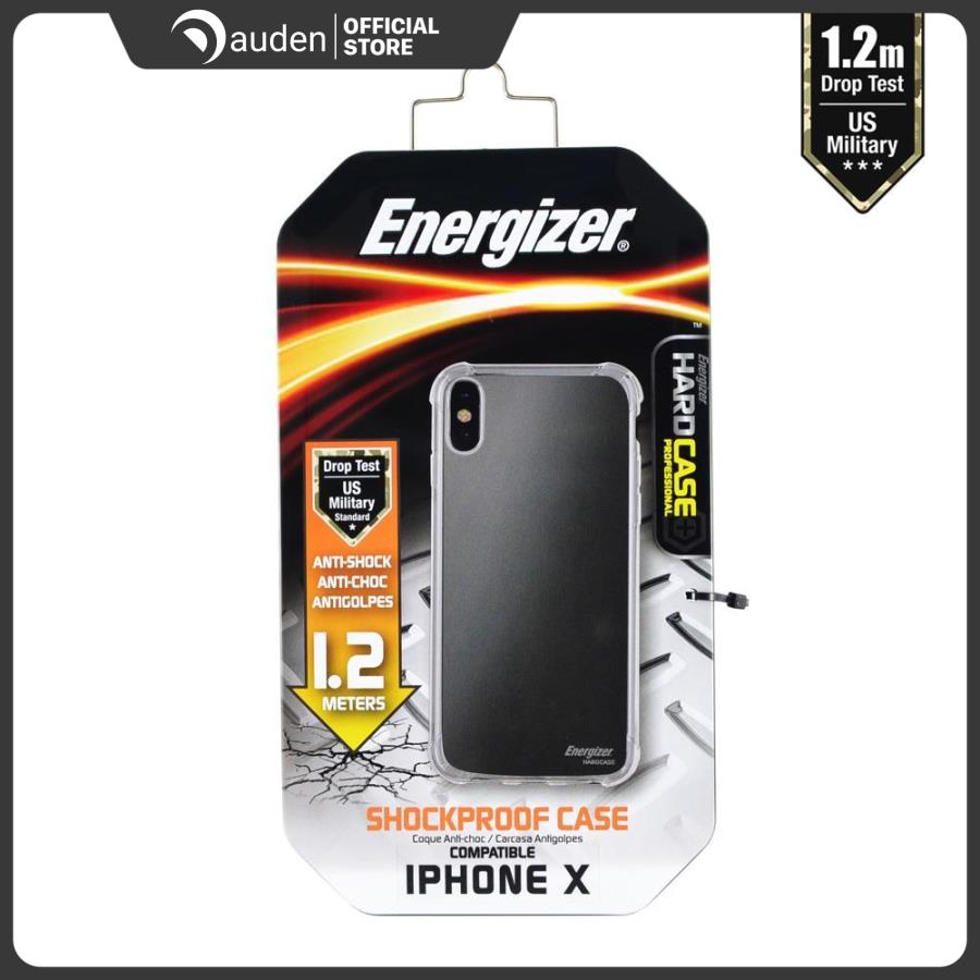 Ốp lưng trong suốt energizer hc chống sốc 1.2m cho iphone x - encma12ip8tr