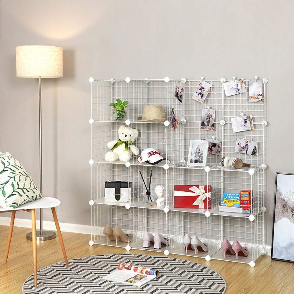 Tủ kệ 6 ô lắp ghép làm tủ sách, tủ quần áo thông minh tiện lợi bằng sắt loại 1 kèm chốt nhựa ABS siêu bền giá chỉ 480K [Kệ 6 Ô]