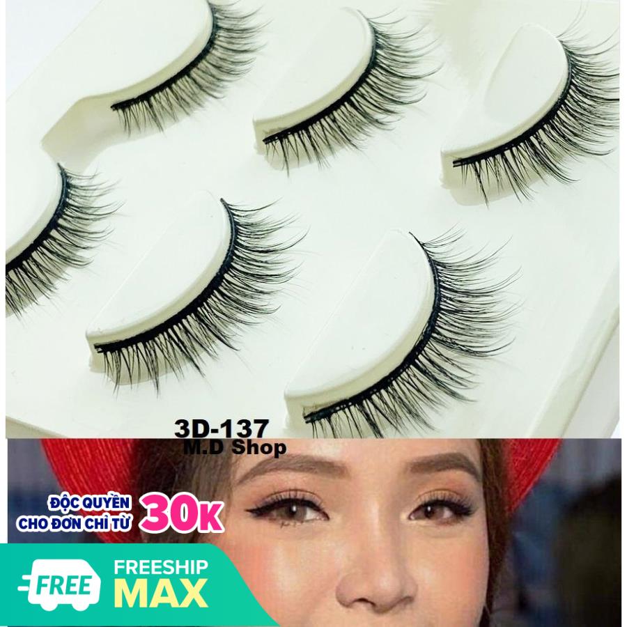 [HCM]Lông Mi Chồn 3D-137 Loại Cao Cấp - Hộp 3 Cặp Mi