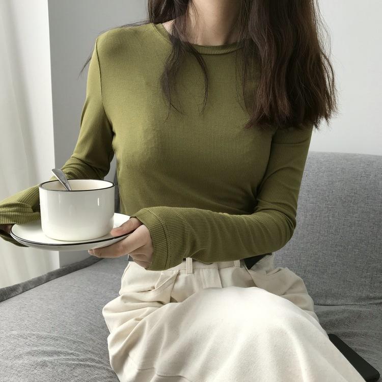 Áo thun nữ tay dài cổ tròn thời trang