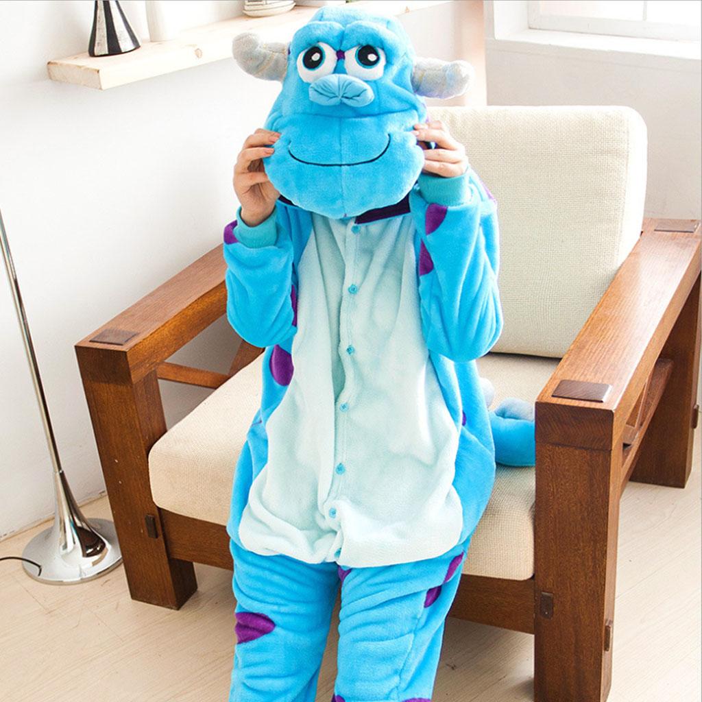 Bộ đồ thú pijama bò xanh chấm bi monter