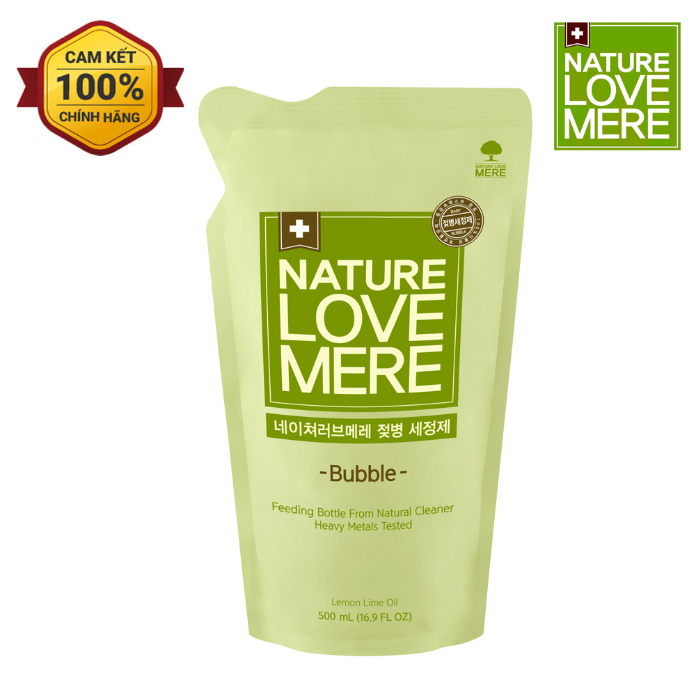 Nước rửa bình sữa tạo bọt Nature Love Mere túi 500ml