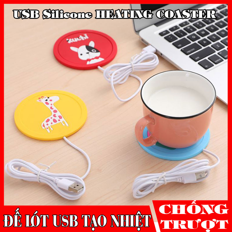 Miếng Đế Lót Ly Cốc Nước Tạo Nhiệt Giữ Ấm Chống Trượt, chống thấm nước dễ thương đẹp ngộ nghĩnh