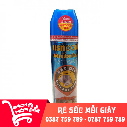 Chai xịt đuổi chuột thái lan RAT OFF ANTI RAT SPRAY 200ml - đuổi chuột hiệu quả ngay lập tức - xịt phòng - xịt bếp - xịt nhà cửa - xịt nhà vệ sinh [Bách Hóa 24h]