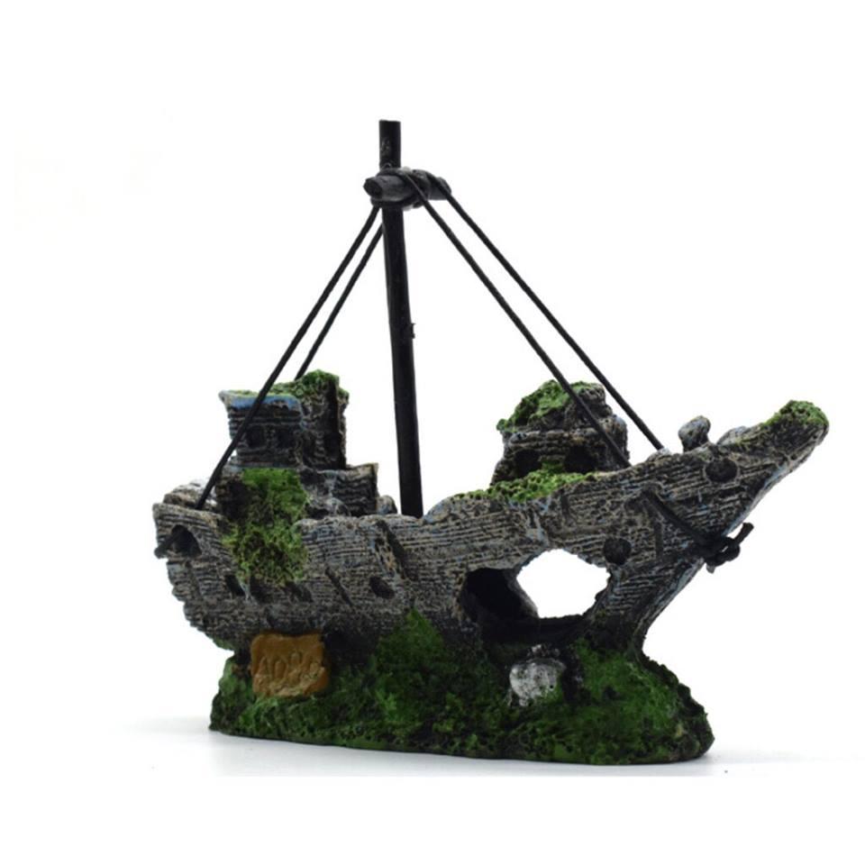 Mô hình tàu đắm trang trí hồ cá, phụ kiện trang trí cực chất cho bể cá cảnh