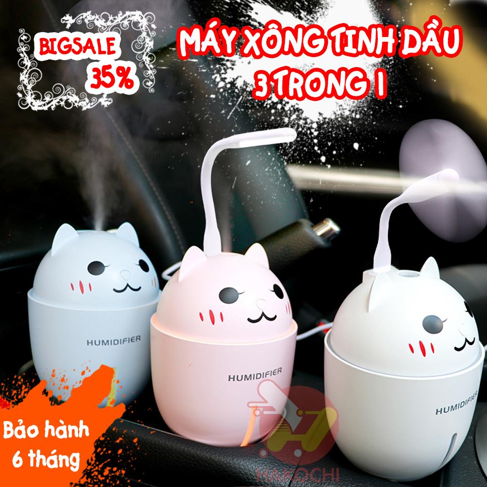 Máy phun sương tạo ẩm Humidifier 3 trong 1 - máy phun sương, máy phun sương tạo độ ẩm, máy phun sương mini, máy xông tinh dầu + Tặng 1 lọ tinh dầu - HAKOCHI