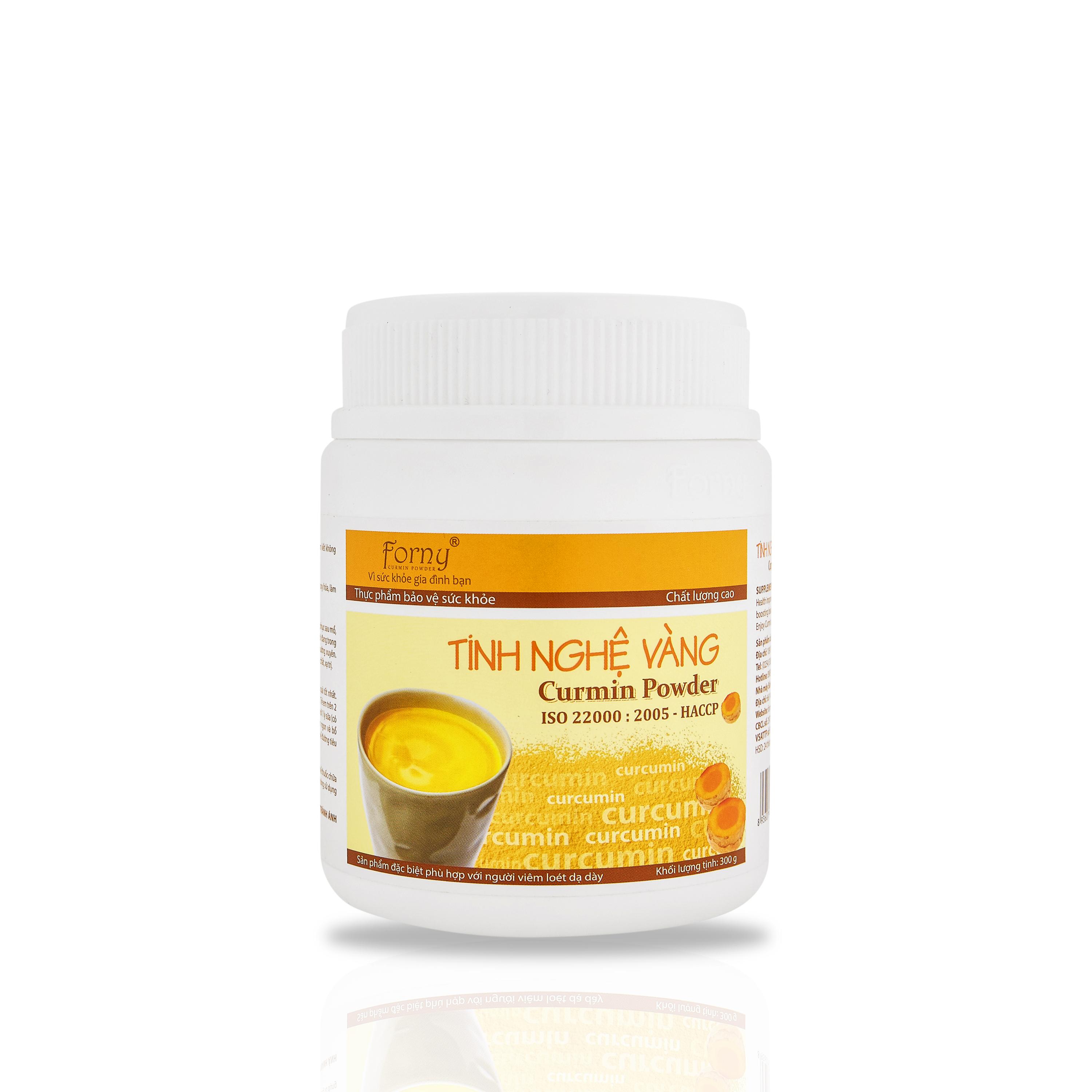 Tinh nghệ vàng Forny 300 g (Đặc biệt phù hợp với người viêm loét dạ dày, phụ nữ sau sinh hồi phục sức khỏe và sắc đẹp, người sử dụng rượu bia thường xuyên, tốt cho hệ tiêu hóa) (tinh bột nghệ) (Tinh bột nghệ nguyên chất)