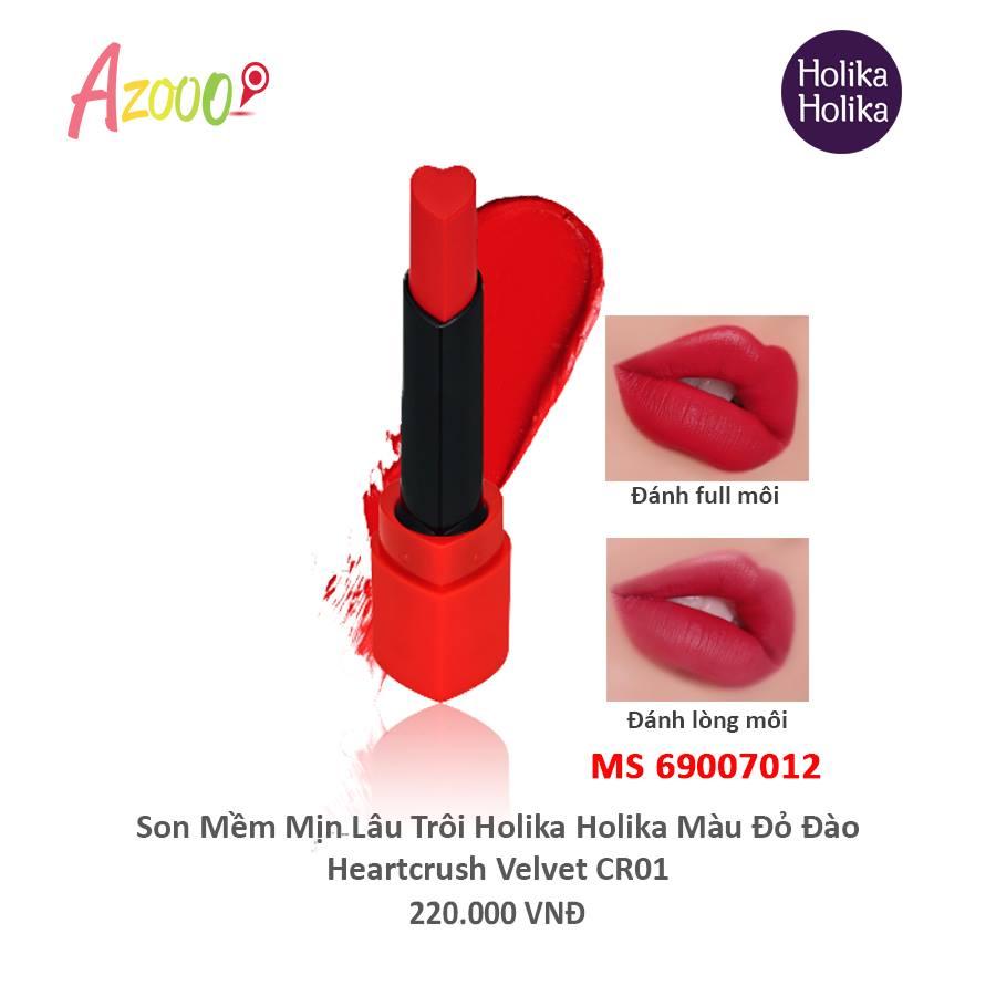Son lì mềm mịn lâu trôi Holika Hàn Quốc