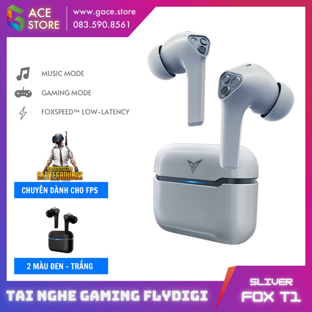 Flydigi Sliver Fox T1 | Tai nghe true wireless chuyên gaming dành cho game FPS (PUBG, COD, Freefire)