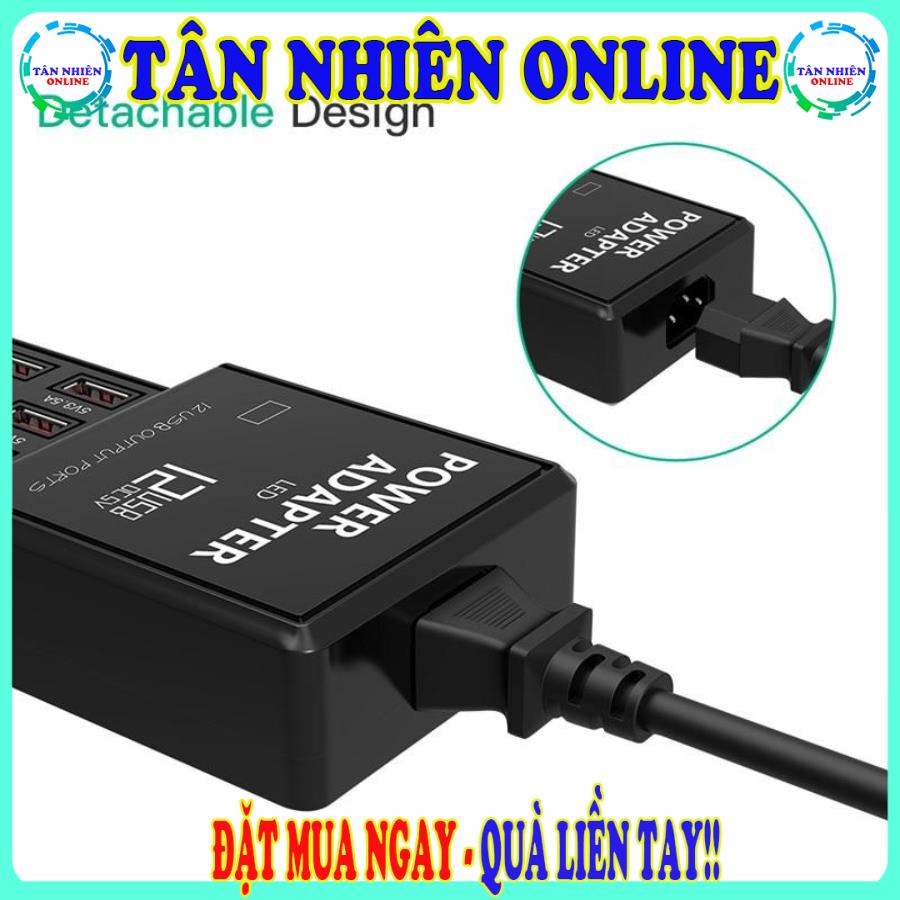 Hub USB 12 cổng sạc cao cấp Sạc điện thông minh sử dụng tốt cho tất cả thiết bị iPhone iPad iPod Samsung HTC sony....