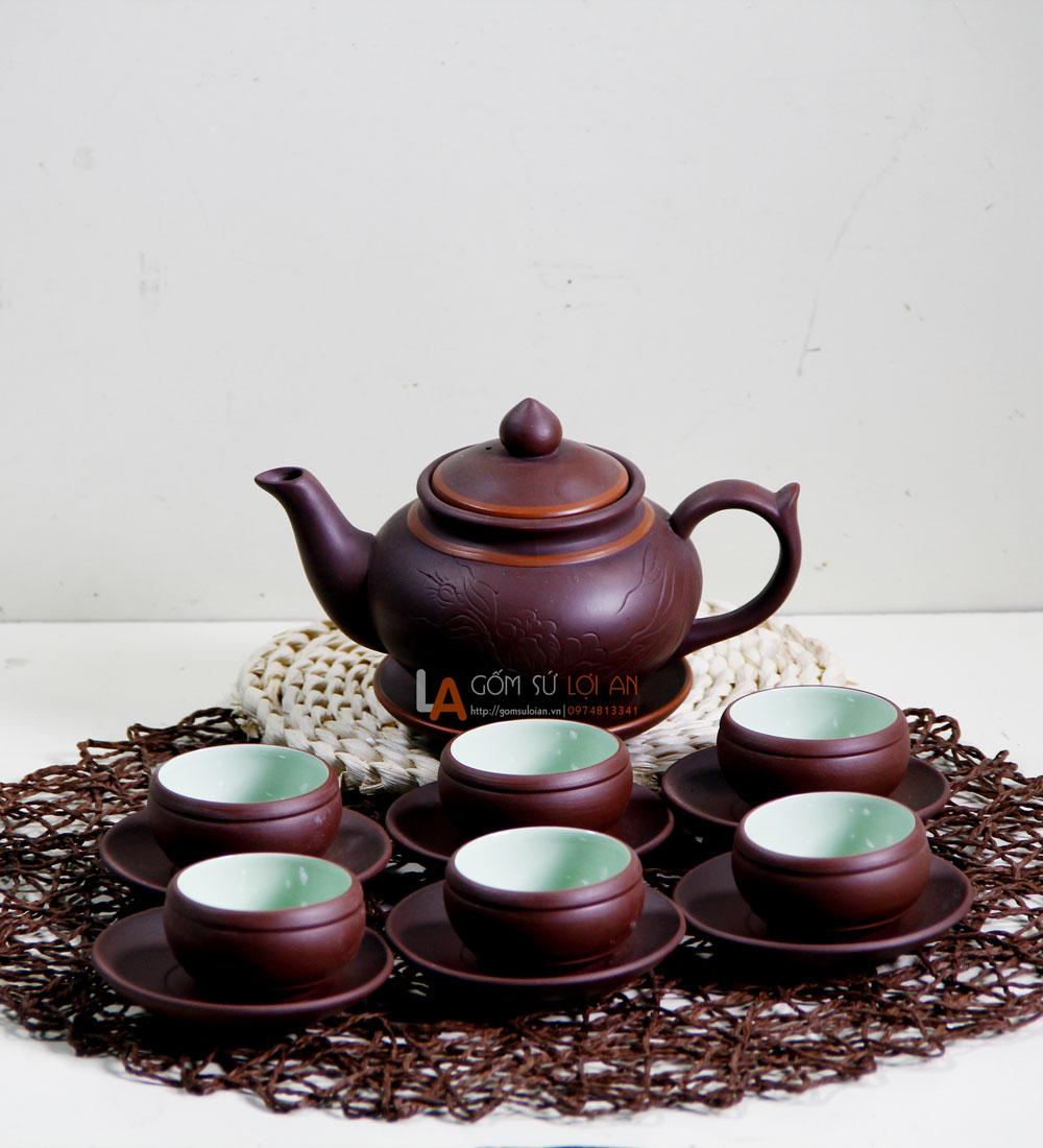 ĐÁNH THỨC TRÀ VỚI Bộ Ấm Chén Tử Sa Chóp Khắc Hoa Phù Dung, ấm pha trà, ấm tách trà, am tra, am uong tra, ấm trà đạo, ấm trà độc ẩm, ấm trà có lọc, ấm trà giữ nhiệt, ấm pha trà xanh, ấm pha trà hoa, ấm pha trà ngon, chọn ấm pha trà