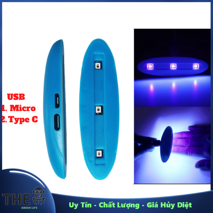 Đèn Uv Led Mini Sun 3 Bóng 3W Sấy Keo Uv, Sấy Móng Tay Hỗ trợ cổng USB C và Micro - Uy Tín ,Chất Lượng ,Giá Hủy Diệt