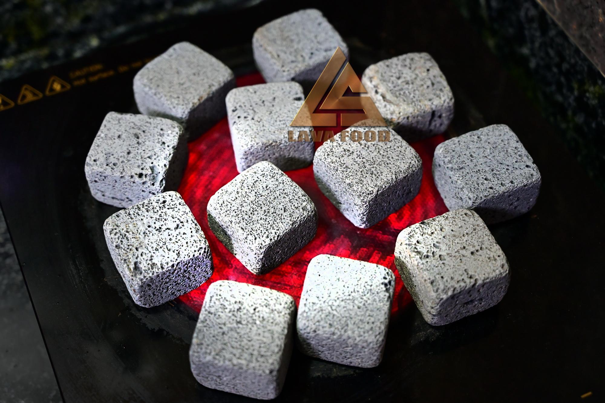 Combo 15 ký Đá cuội nướng thịt - đá dung nham núi lửa - chuyên dành cho quán ăn, nhà hàng - Không bao gồm túi vải