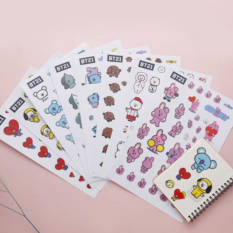 Set 50 cái Sticker BT21 chống nước Hình Dán BT21 cute Decal BT21 dán  laptop dán xe vali sticker chống thấm nước sticker cute giá rẻ   MixASale