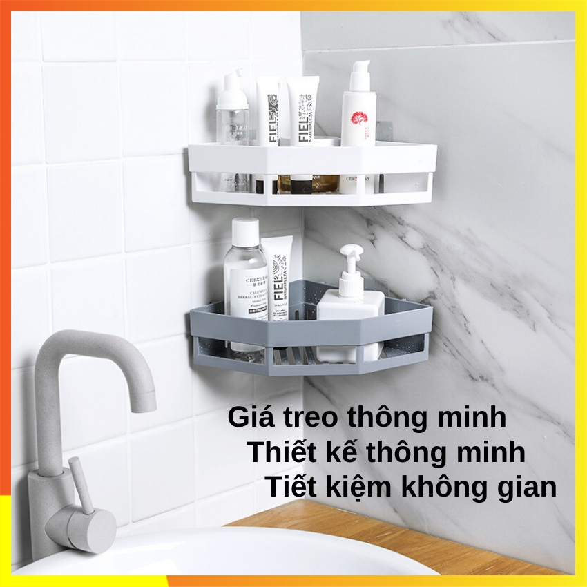 Kệ treo tường nhà bếp nhà tắm tiện dụng SOTY KT-10 Không cần KHOAN TƯỜNG chịu lực hiệu quả ( 3 màu )