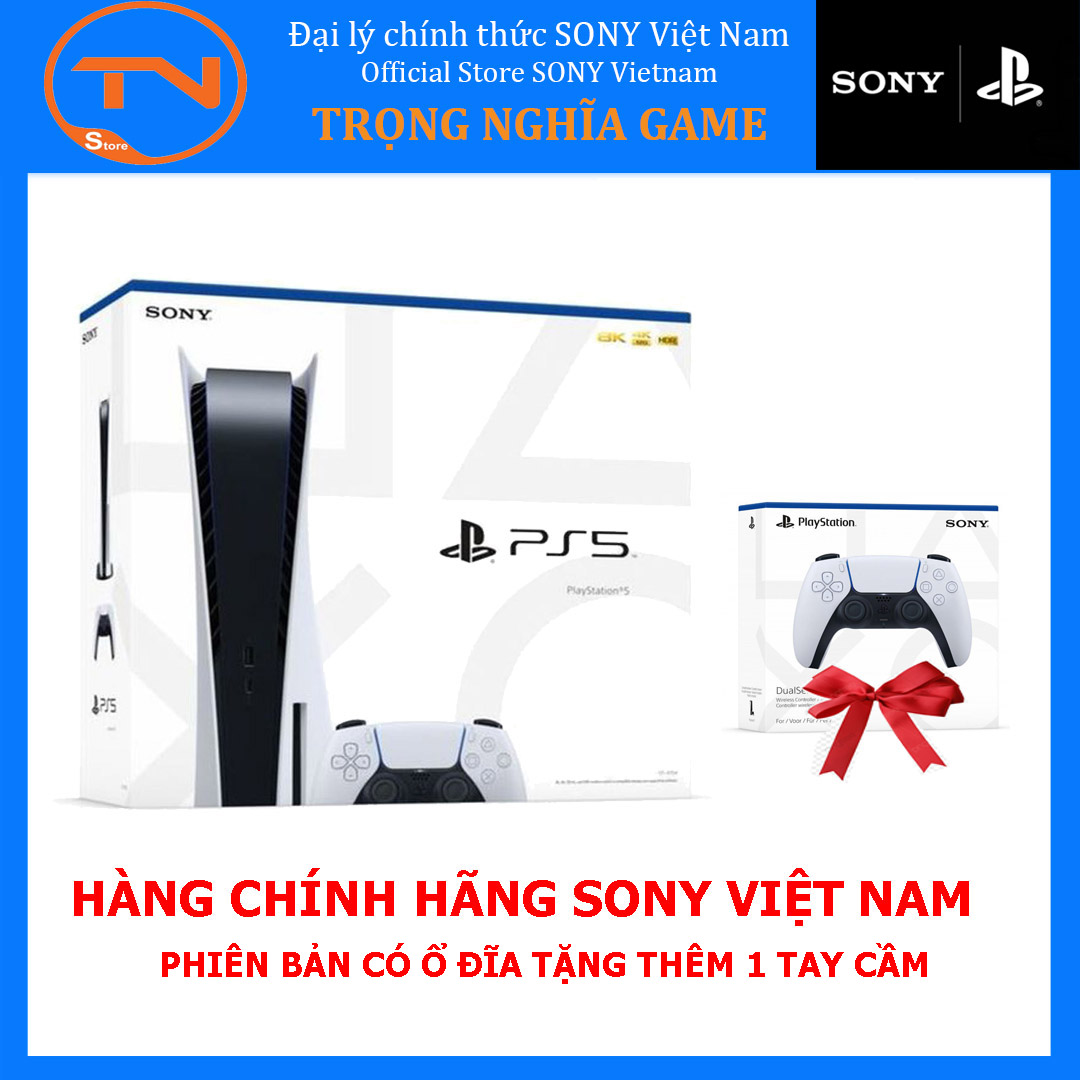 Máy PS5 / PlayStation 5 Standard Edition phiên bản mới CFI-1180A + 2 tay cầm PS5 -  Bảo Hành 12 tháng Sony Việt Nam