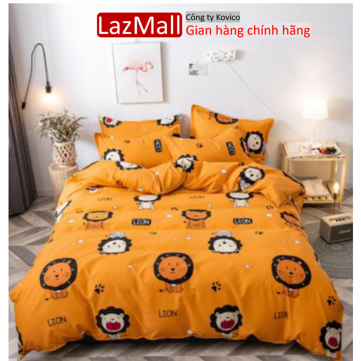 Ga trải giường,Drap ga giường vải cotton poly,đủ kích thước mẫu sư tử Sunzin  Kho chăn ga gối, ga giường, drap giường