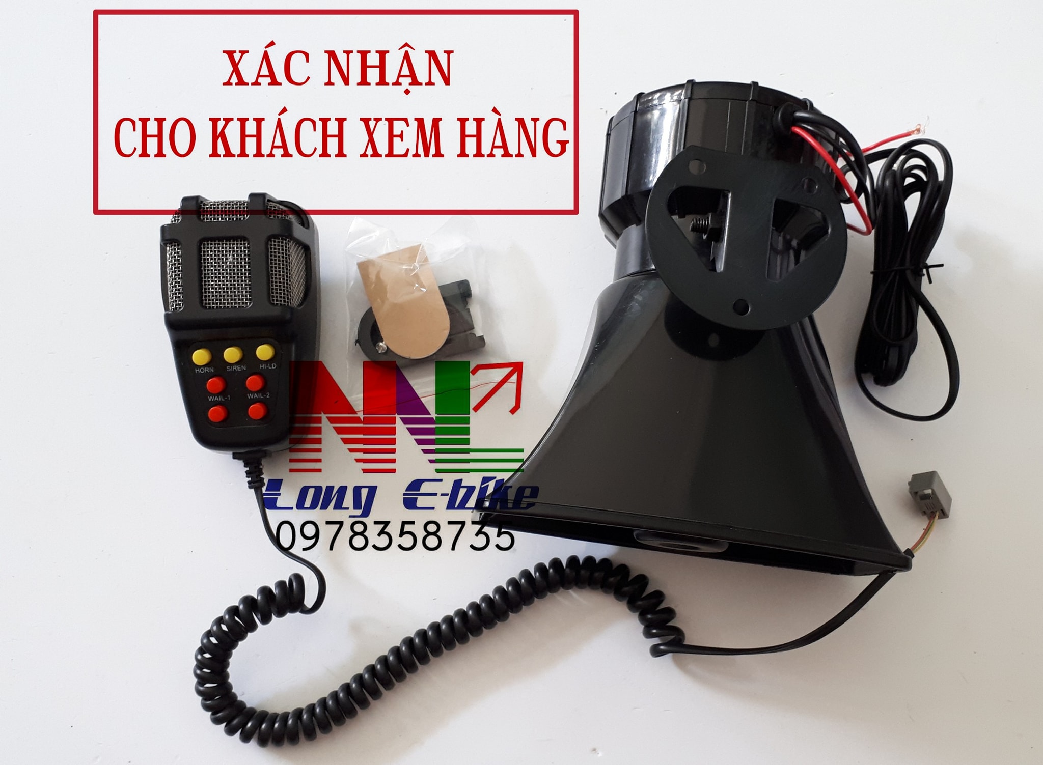 Còi hú 7 chế độ , có mic đàm