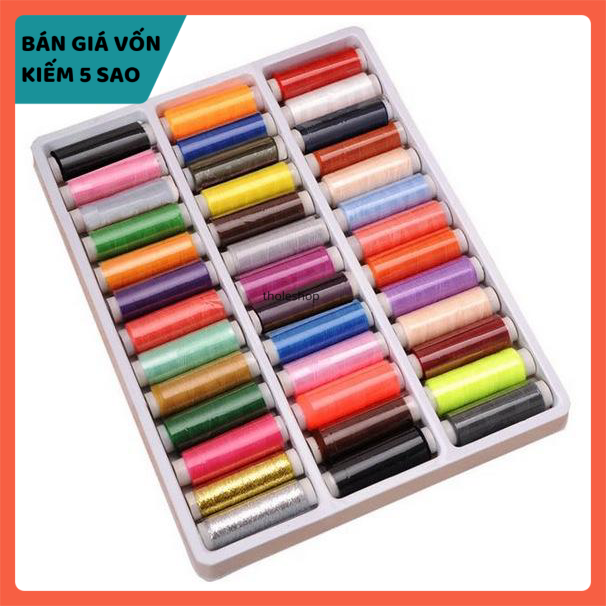 Cuộn chỉ nhiều màu - Combo 39 cuộn chỉ tiện lợi, nhiều màu sắc rực rỡ - Chỉ khâu vá - Combo cuộn chỉ nhiều màu dùng cho khâu vá tiện dụng